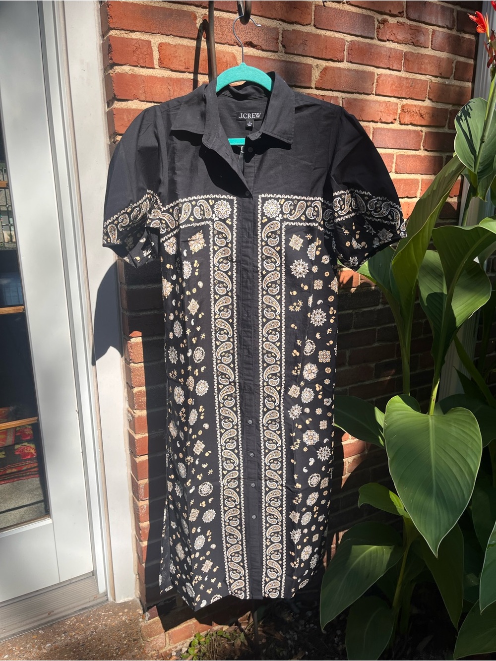 J Crew Bandana Print Cotton Poplin Midi Shirt Dress NWT - Picture 7 of 11
